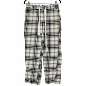 FOX Racing Women's Pajama Lounge Pants Size S Black White Plaid Y2K Drawstring